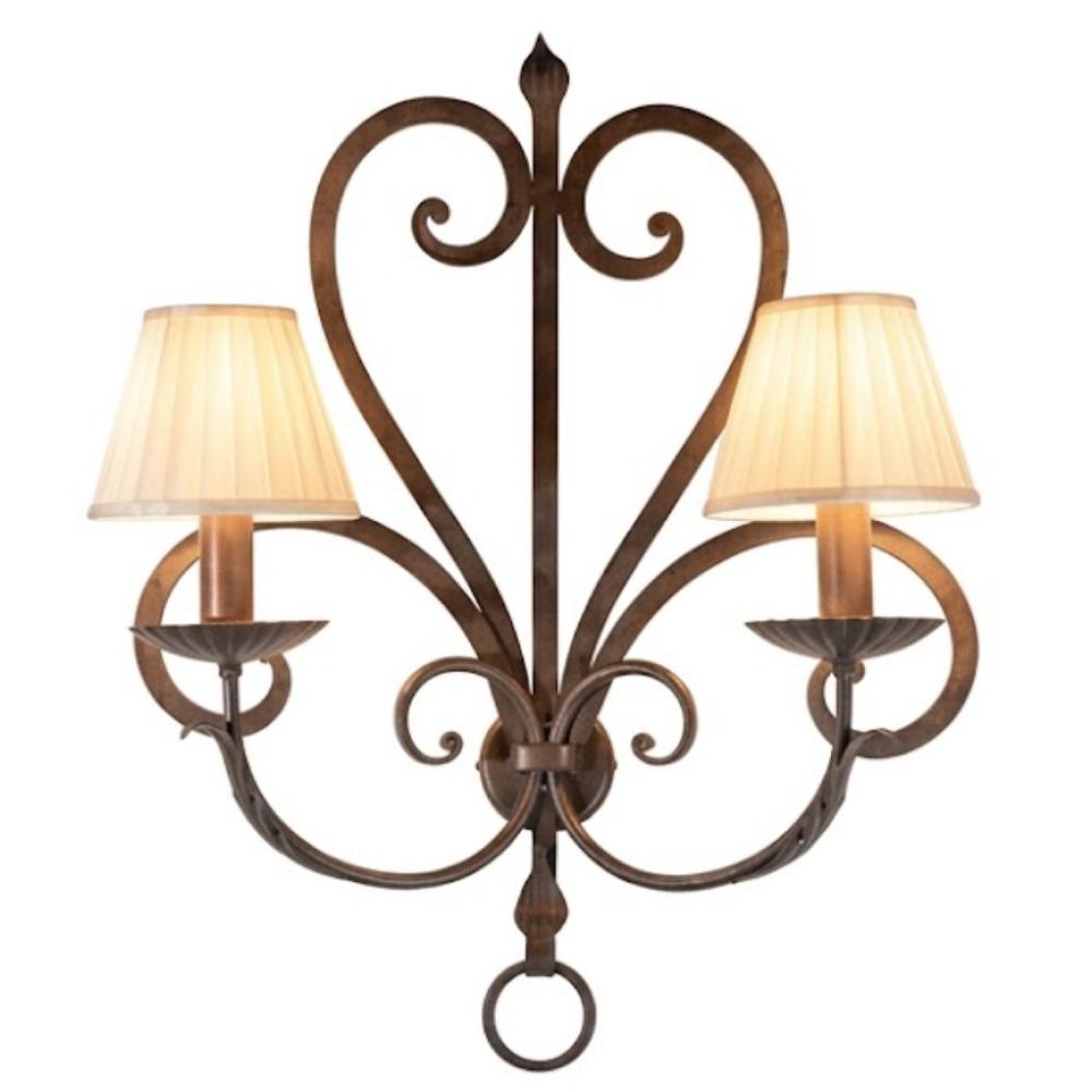 klasszikus kovacsoltvas fali lampa diszes kastely villa borospince rozsdas vintage regi videki elegans kozepkori.jpg